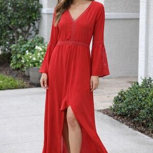 Sequin Hearts Scarlet Long Sleeve Dress